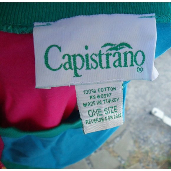 NOS Vtg 80s Shirt Colorblock Pink Turquoise  Oversized One Size 100% Cotton - Picture 3 of 9